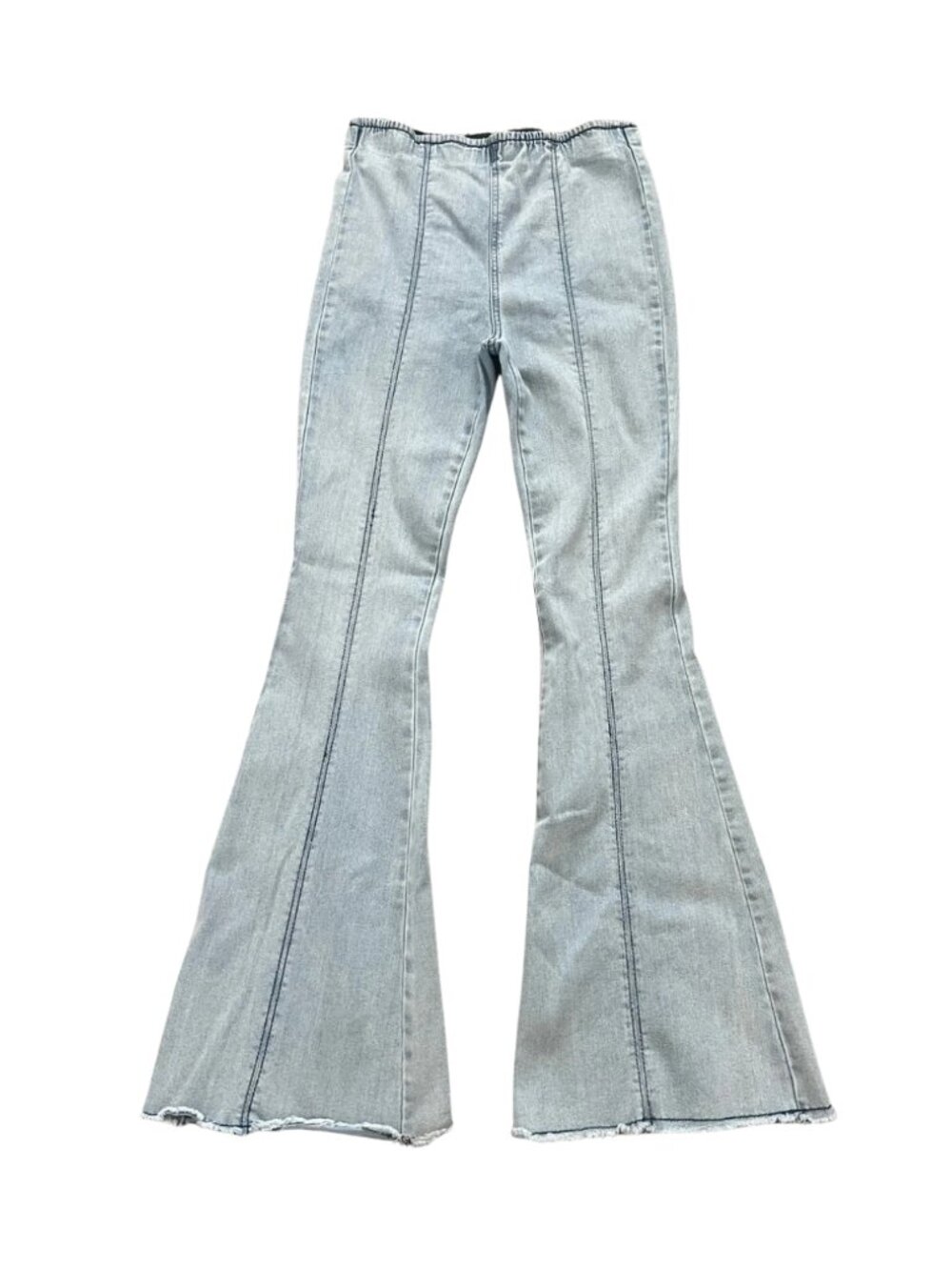 No Boundaries Junior’s Light Blue Denim Pull On Flare Stretchy Jeans -Size 11-13